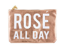 Load image into Gallery viewer, Rose’ All Day Metallic Rose Gold Pouch