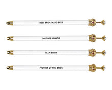 Load image into Gallery viewer, Wedding Rhinestone Crown Pens (2/set)