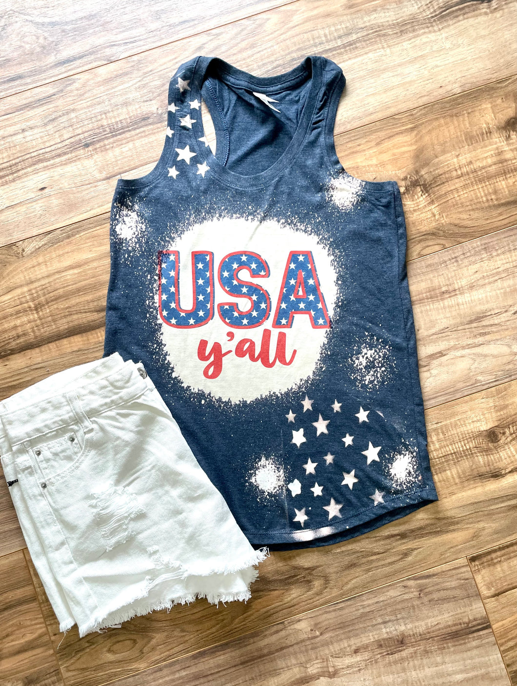 USA Y’all Bleached Tank