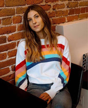 Load image into Gallery viewer, Rainbow Ribbon Stripe Sweatshirt - The Barron Boutique