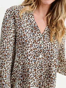 Leopard Baby Doll Top