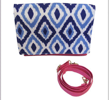 Load image into Gallery viewer, Blue Ikat Convertible Clutch