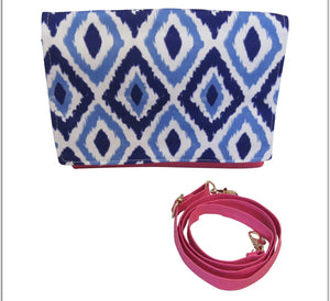 Blue Ikat Convertible Clutch