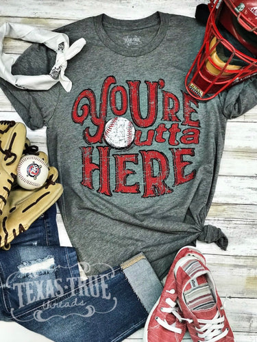 Outta Here Baseball T-Shirt - The Barron Boutique