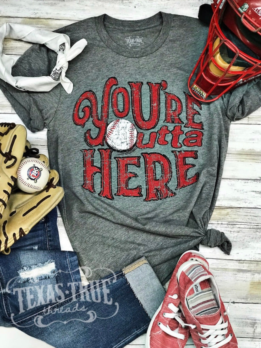 Outta Here Baseball T-Shirt - The Barron Boutique
