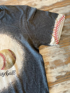 Bleached Peace, Love, Baseball (Red or Bleached Lace Sleeve)