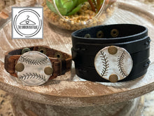 Load image into Gallery viewer, Leather Sports Cuffs (Baseball/Softball/Soccer/Football)