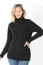 Load image into Gallery viewer, Braided Front Turtleneck Sweater