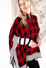 Load image into Gallery viewer, Buffalo Plaid Poncho - The Barron Boutique