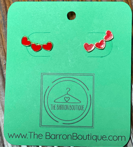 Triple Heart Earrings - The Barron Boutique