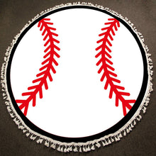 Load image into Gallery viewer, Round Baseball Game Day Towel Blanket