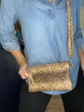 Load image into Gallery viewer, Snake Print Clutch/Crossbody - The Barron Boutique