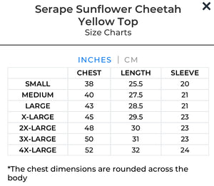 SERAPE SUNFLOWER CHEETAH YELLOW TOP