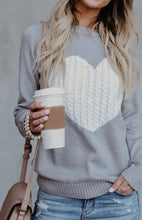 Load image into Gallery viewer, Cable Knit Heart Sweater - The Barron Boutique