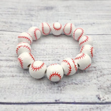 Load image into Gallery viewer, Wood Bead Sports Charm Bracelets