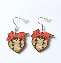 Load image into Gallery viewer, Wood &amp; Bows Sports Earrings