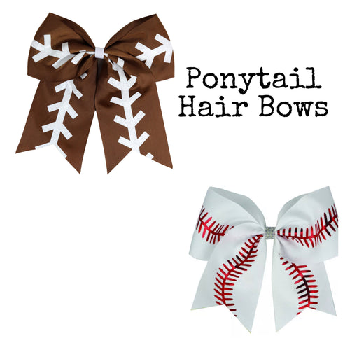 Sports Hair Bows (Football & Baseball) - The Barron Boutique
