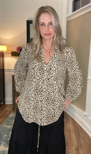 Leopard Baby Doll Top