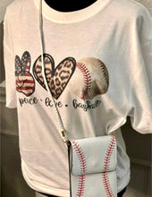 Load image into Gallery viewer, Peace, Love, Baseball Tee