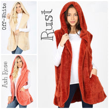 Load image into Gallery viewer, Hooded Plush Sherpa Cardigans