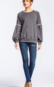 Laced Sleeves Sweatshirt - The Barron Boutique