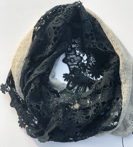 Floral Lace Infinity Scarf - The Barron Boutique