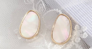 Acrylic Abalone Shell Paper Earrings - The Barron Boutique