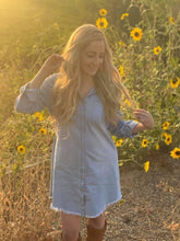 Load image into Gallery viewer, Addison Chambray Denim Dress - The Barron Boutique