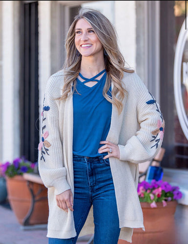 Not Your Grandmother’s Cardigan (Blue or Cream)