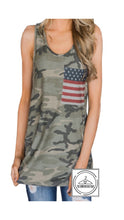 Load image into Gallery viewer, Camo Flag Tank - The Barron Boutique