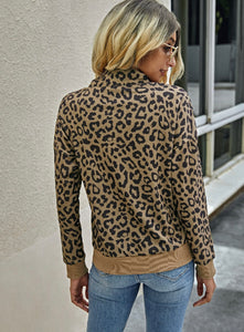 Quarter Zip Leopard Pullover - The Barron Boutique