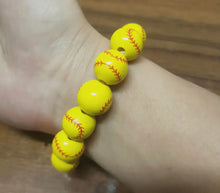 Load image into Gallery viewer, Wood Bead Sports Charm Bracelets