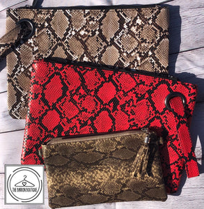 Snake Print Clutch/Crossbody - The Barron Boutique