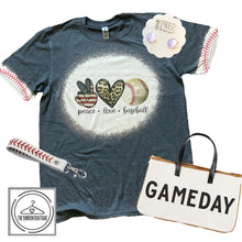 Load image into Gallery viewer, Bleached Peace, Love, Baseball (Red or Bleached Lace Sleeve)