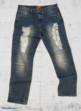 Load image into Gallery viewer, Blue Denim Boyfriend Jeans