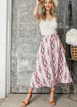 Load image into Gallery viewer, Mauve Snake Print Midi Skirt