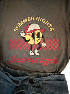 Summer Nights & Ballpark Lights Softball T-Shirt