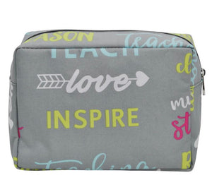 Inspiring Teacher Large Cosmetic Travel Bag - The Barron Boutique