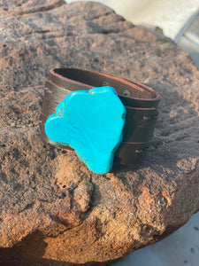 Leather & Turquoise Cuff
