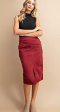 Load image into Gallery viewer, Front Slit Corduroy Midi Skirt