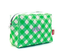 Load image into Gallery viewer, Green Plaid Cosmetic Bag