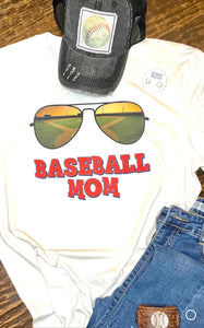 Baseball Mom Sunglasses Tee - The Barron Boutique