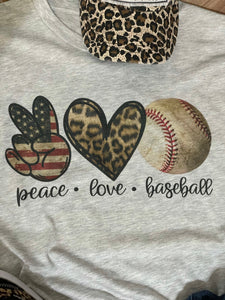 Peace, Love, Baseball (Short/Long Sleeve & Bleached) - The Barron Boutique