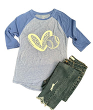Load image into Gallery viewer, Love the Game Raglan Top
