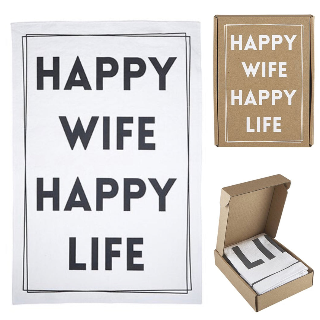 Happy Wife Tea Towel