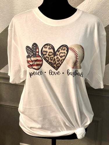Peace, Love, Baseball (Short/Long Sleeve & Bleached) - The Barron Boutique