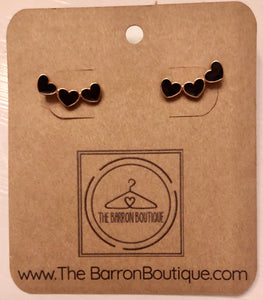 Triple Heart Earrings - The Barron Boutique