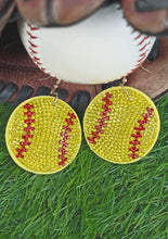 Load image into Gallery viewer, Crystal Softball Earrings