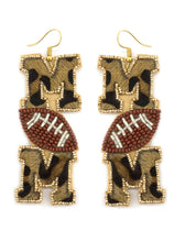 Load image into Gallery viewer, Leopard Football Mom Earrings