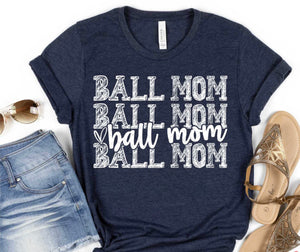 BALL MOM Baseball or Softball T-Shirt